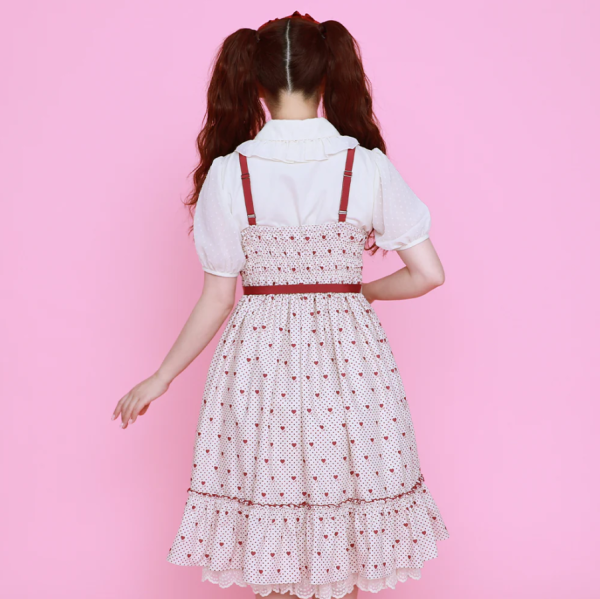 Little Dot Heart Jumperskirt Dress Online Hot Sale