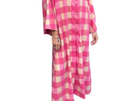 La Vie Checkered Maxi Caftan Online Hot Sale