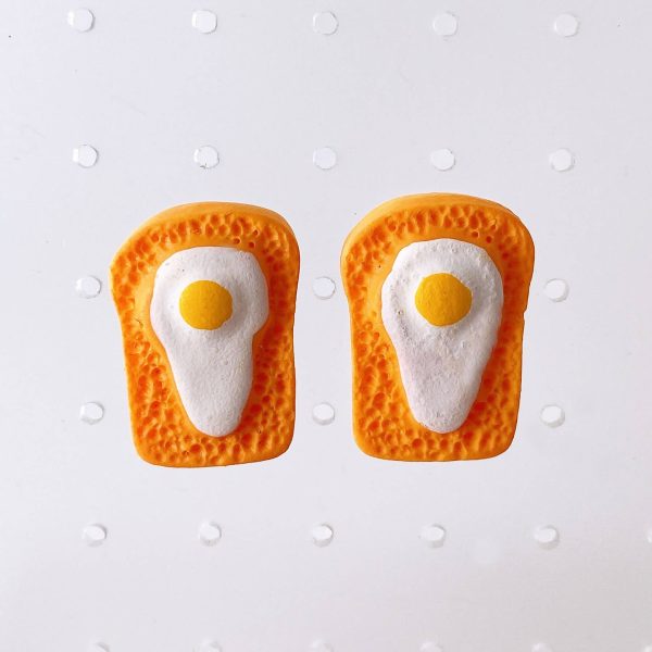 Instant Shipping! Eggy Toast Earrings For Discount