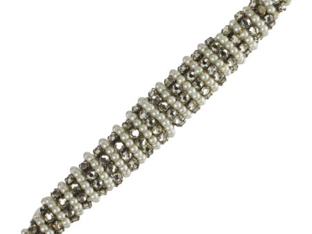 Pearl & Diamanté Bar Pin by Hattie Carnegie Sale