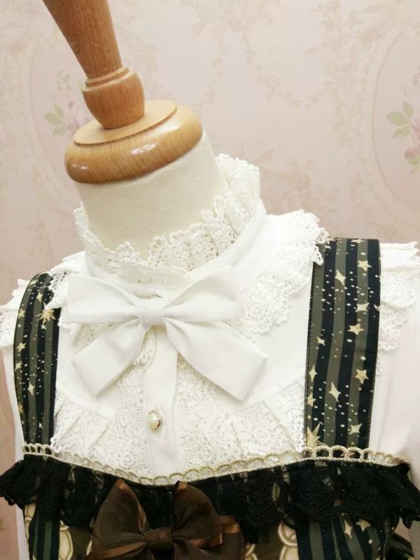 High Collar Venise Lace Blouse For Sale