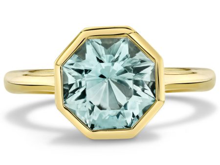 Bezel Set Aquamarine Sacred Shade Ring For Discount