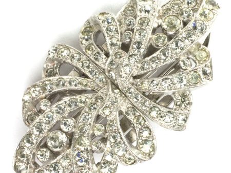 Diamanté Ribbon 1930s Clip-Mates by Trifari Hot on Sale