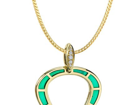 Diamond and Green Enamel Cobra Pendant Necklace Hot on Sale