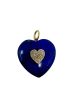 Jen Collection 14k Yellow Gold Diamond and Lapis Heart Pendant Online now