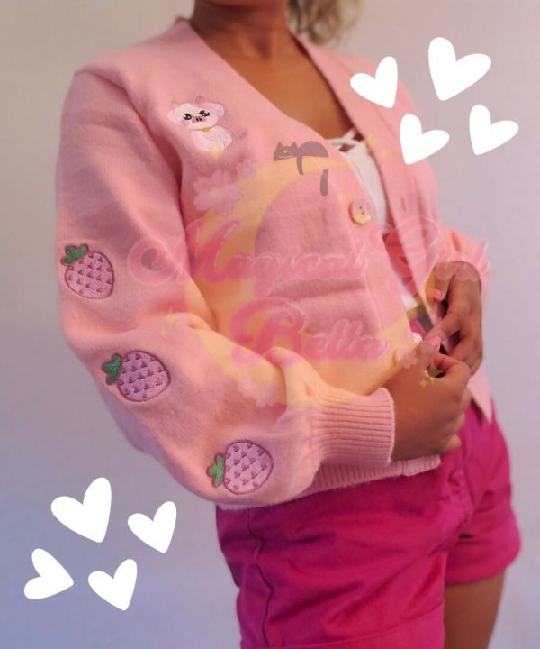 Strawberry Milk Cow Cardigan For Discount