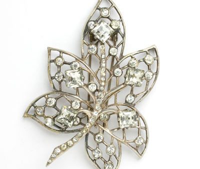 Diamanté & Sterling Leaf Eisenberg Dress Clip Online Sale