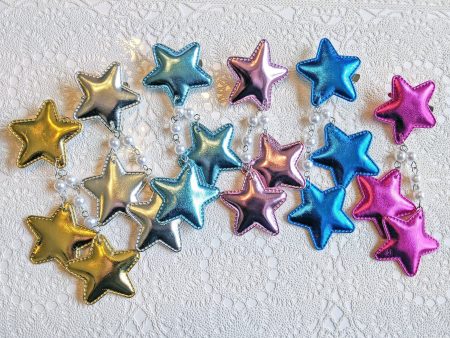 2-Way LG Metallic Star Clips (6 Colors) Fashion