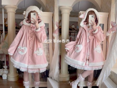 Cream Sheep Hooded Coat Online Sale