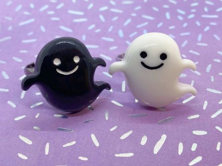 Instant Shipping! Happy Ghost Ring (2 Colors) Online now