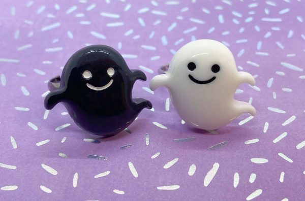 Instant Shipping! Happy Ghost Ring (2 Colors) Online now