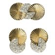 Gold Disk & Diamanté Brooch & Earrings Set by Pennino Bros. Discount