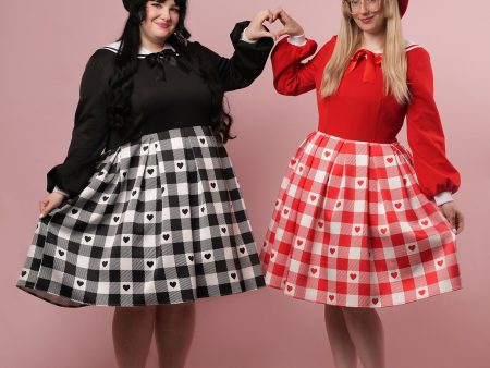 [PRE-ORDER] Lovely Heart Gingham Cutsew Dress Sale