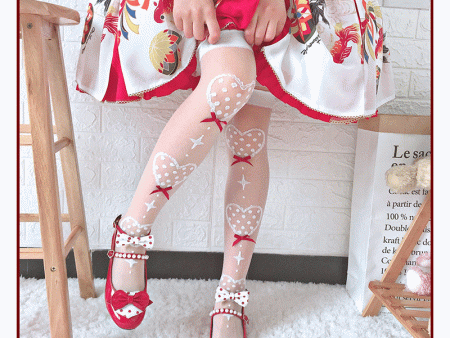 Delicate Heart Over the Knee Socks Cheap