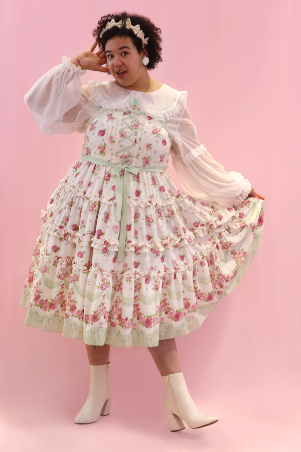 Frill ROSE Jumperskirt Dress For Sale