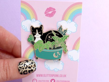 Plant Pot Cat Hard Enamel Pin Online