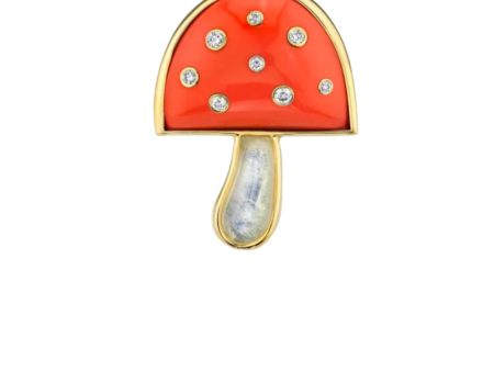 Brent Neale Diamond Magic Mushroom Pendant with 18  Chain Hot on Sale