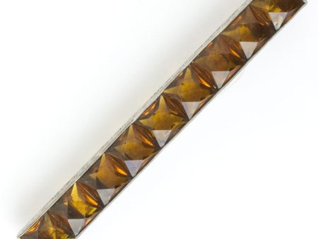 Golden Topaz & Sterling Art Deco Bar Pin Discount