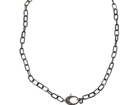 The Woods 24  Paperclip Chain with Pave Diamond Clasp Hot on Sale