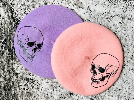 Vegan Beret - Pastel Skull For Discount