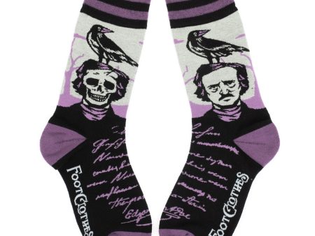 The Raven Poe Crew Socks Hot on Sale