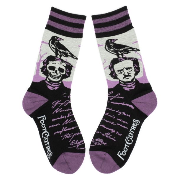 The Raven Poe Crew Socks Hot on Sale