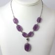 Amethyst Drop Necklace of Molded Glass Discount