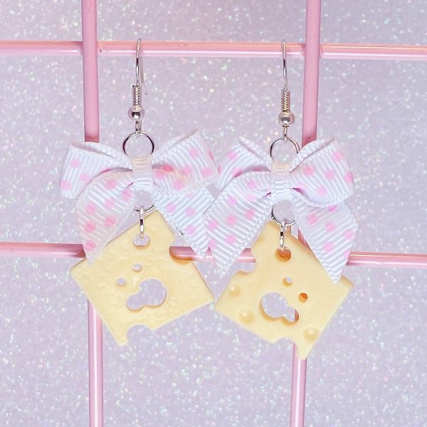 Cheese Slice Earrings (5 Colors) Discount