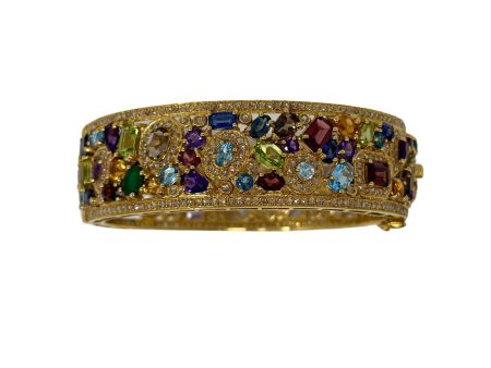 The Woods STOCK Multi Gemstone Brass Bangle Sale