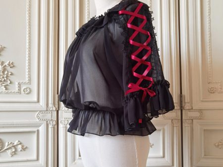 Black Star Ribbon Blouse For Cheap