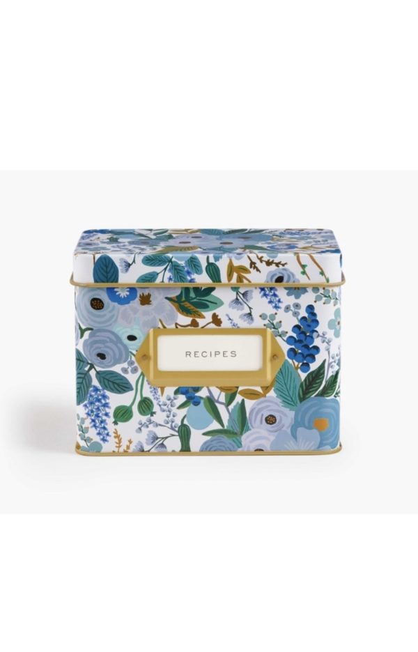 Garden Party Blue Recipe Box Online Sale