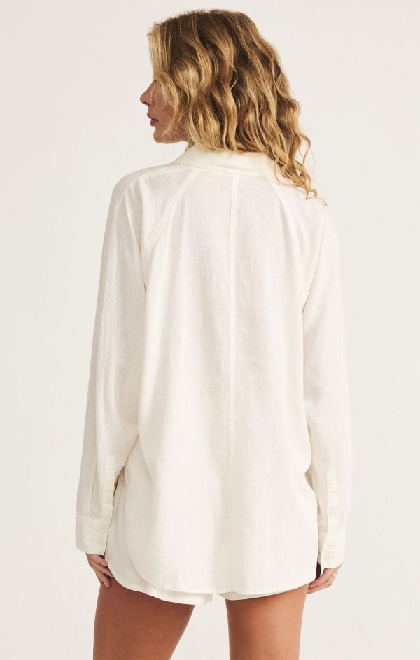 Z SUPPLY: The Perfect Linen Top-White Online Sale