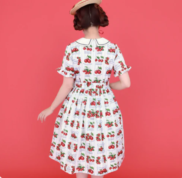 Fresh Cherry Collared Dress Supply