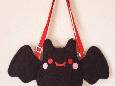 Bat Plush Purse - Black x Red For Sale