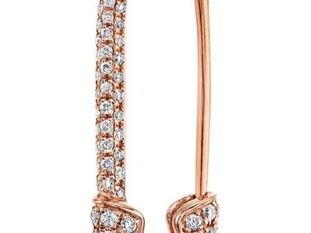 Rose Gold Pave Diamond Safety Pin Right Earring Online Sale