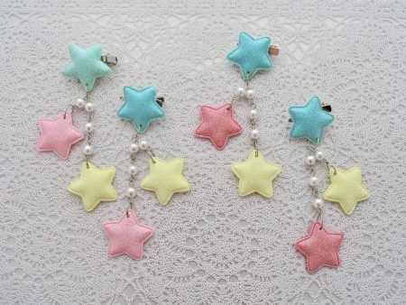 2-Way Multi Pastel Star Clips (4 colors) Sale