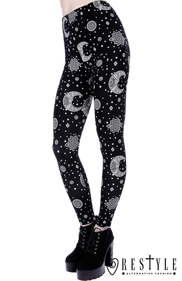 Instant Shipping! Hippie Moon Leggings For Sale