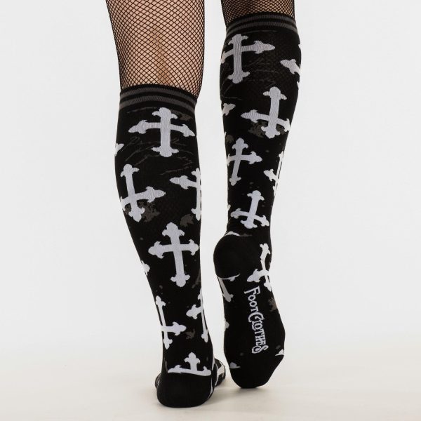 Gothic Crosses Knee High Socks Online now