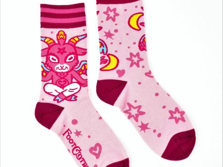 Cute Baphomet Goat Crew Socks Cheap