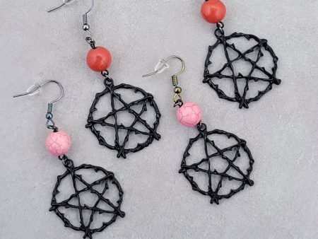 Barbed Pentacle Earrings Online Sale