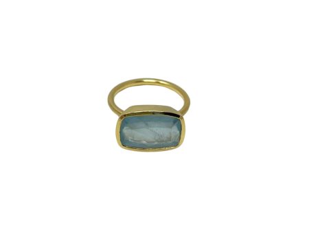 Irene Neuwirth Gemmy Gem One of a Kind 18k Yellow Gold Ring set with Fine Aquamarine Fashion