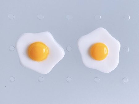 Instant Shipping! Fried Egg Stud Earrings Hot on Sale