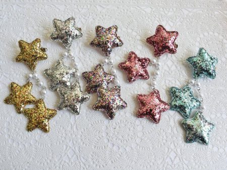 2-Way LG Glitter Star Clips (5 Colors) For Cheap