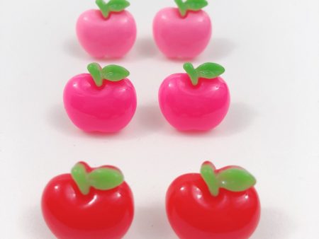 Instant Shipping! Apple Earrings (3 Colors) Hot on Sale