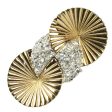 Gold Disk & Diamanté Brooch & Earrings Set by Pennino Bros. Discount