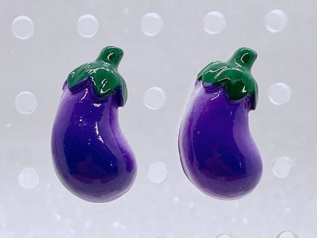 Instant Shipping! Eggplant Stud Earrings Discount