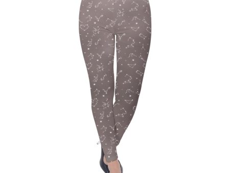 Fluffy Constellation Grey Velvet Leggings Online