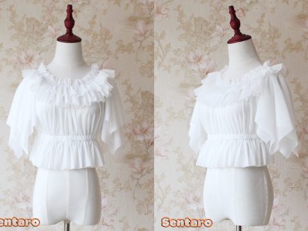 Summer Butterfly Sleeve Blouse For Sale