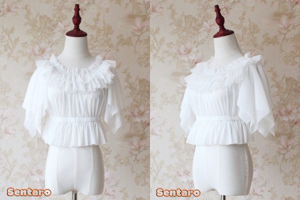 Summer Butterfly Sleeve Blouse For Sale