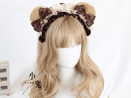 Ruffled Bear Ear Headband Online now